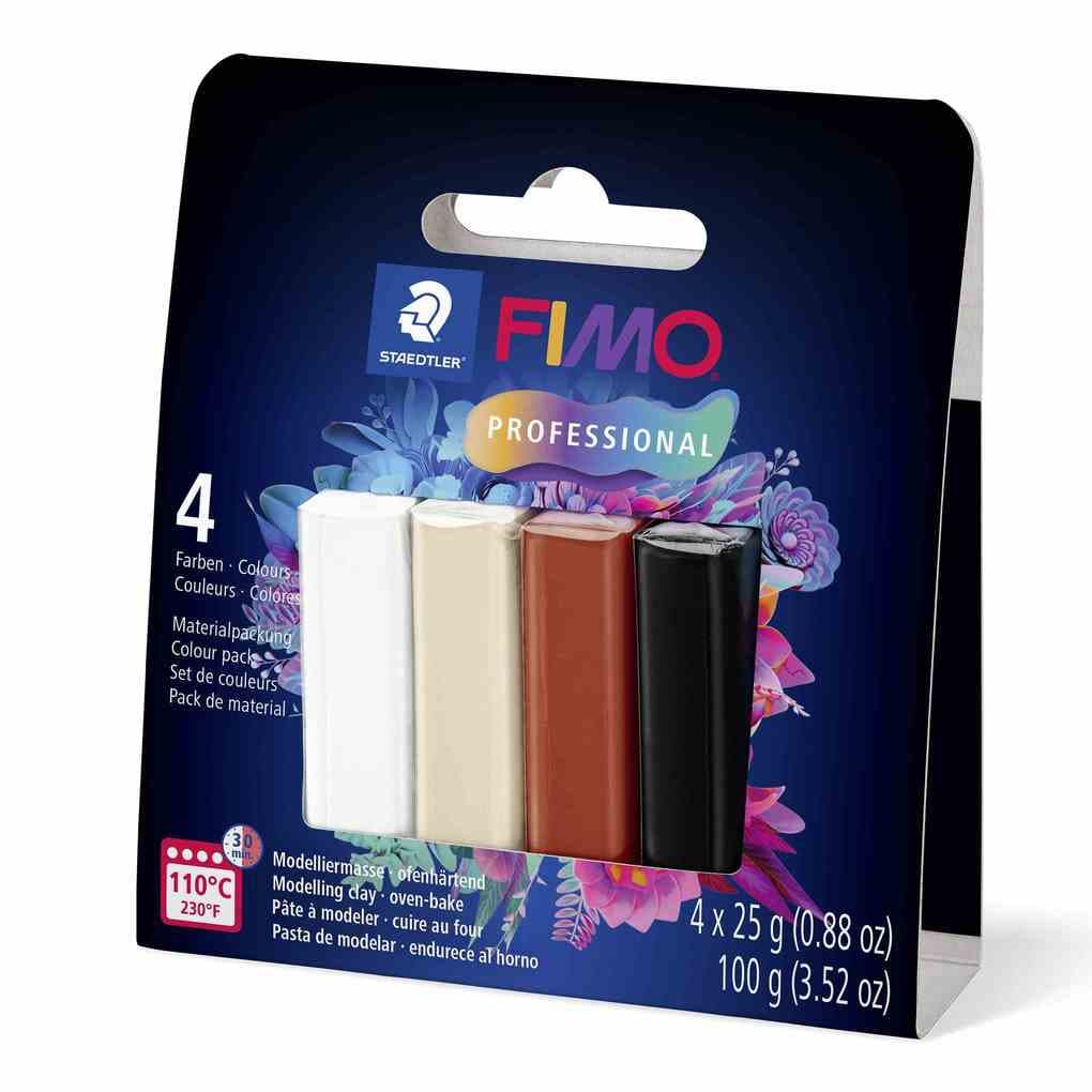 STAEDTLER FIMO® professional 8043-S Farbset, "True Colours", 4 Halbblöcke à 25 g, 8043-S2