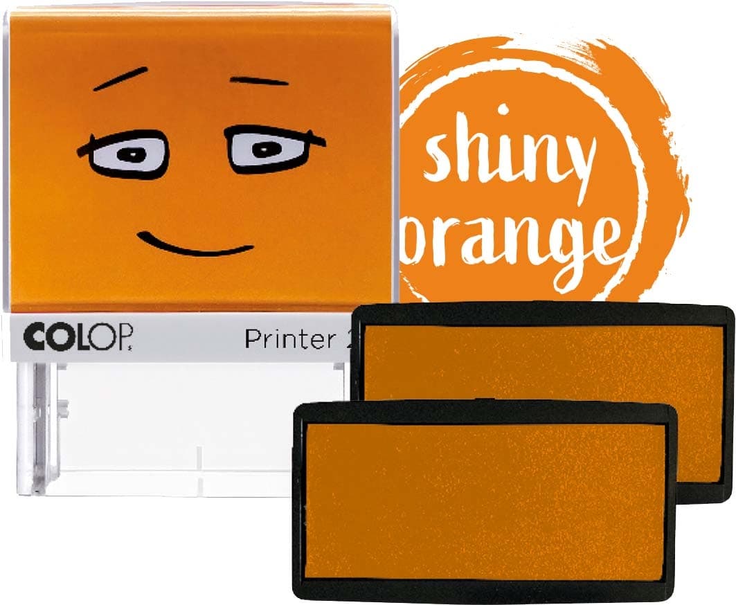 COLOP NIO Ersatz-Stempelkissen, Packung mit 2 Stempelkissen, shiny orange
