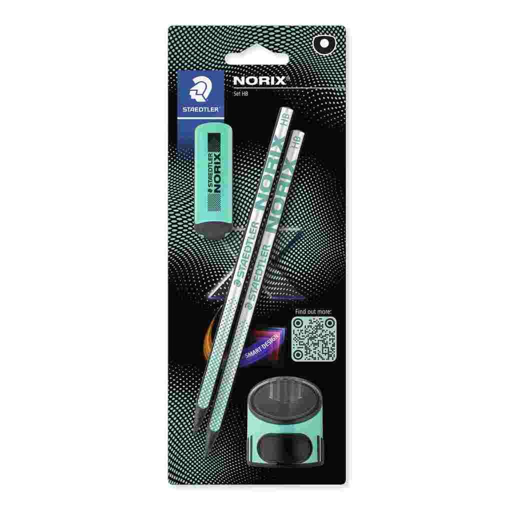 STAEDTLER NORIX® 181, koralle + 2 Bleistiften HB, 1 Radierer und 1 Einzelspitzdose, 181 SBK2-3