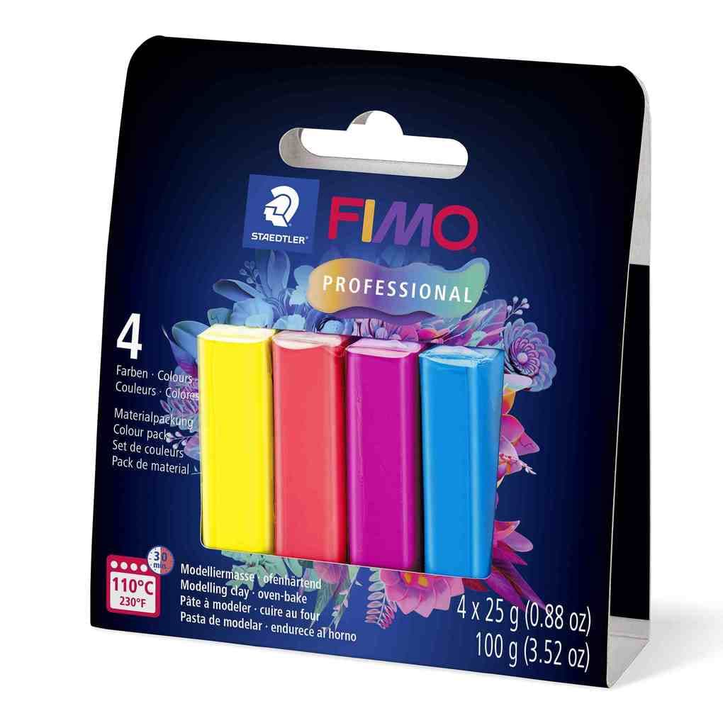 STAEDTLER FIMO® professional 8043-S Farbset, "True Colours", 4 Halbblöcke à 25 g, 8043-S1