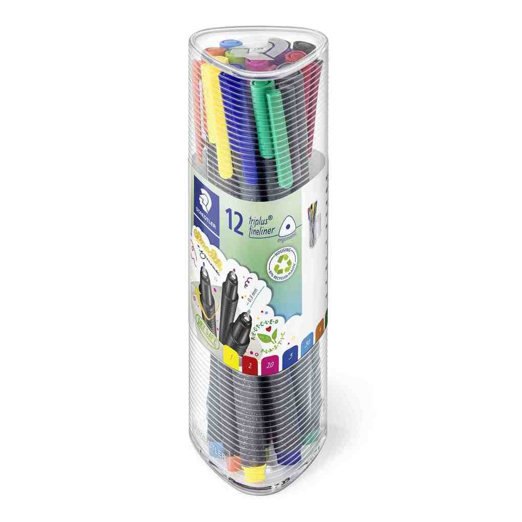 STAEDTLER triplus fineliner 334 Fineliner, Dreikantdose 12er Set, 334 PR12