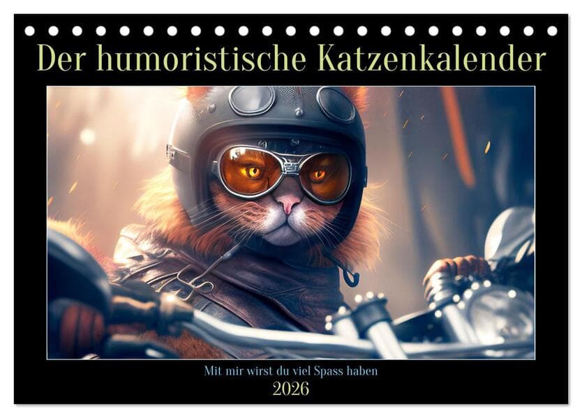 Der humoristische Katzen Kalender (Tischkalender 2026 DIN A5 quer), CALVENDO Monatskalender