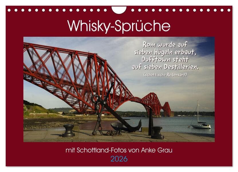 Whisky-Sprüche (Wandkalender 2026 DIN A4 quer), CALVENDO Monatskalender