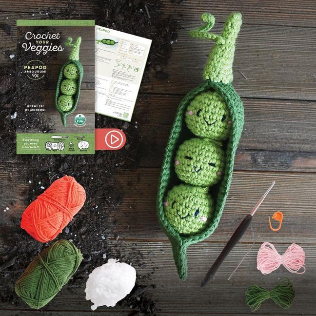 Crochet Your Veggies Amigurumi Kit Peapod