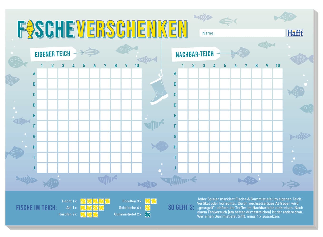 Spiele-Block Fische Verschenken A5