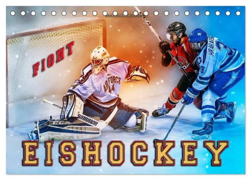 Eishockey - Fight (Tischkalender 2026 DIN A5 quer), CALVENDO Monatskalender