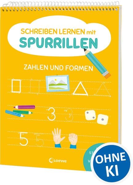Schreiben lernen mit Spurrillen - Zahlen und Formen