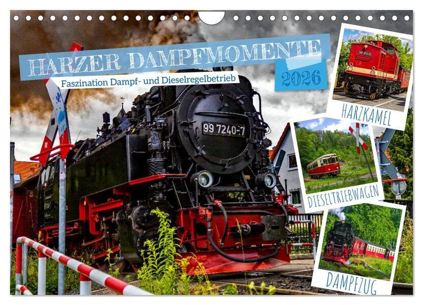 Harzer Dampfmomente (Wandkalender 2026 DIN A4 quer), CALVENDO Monatskalender