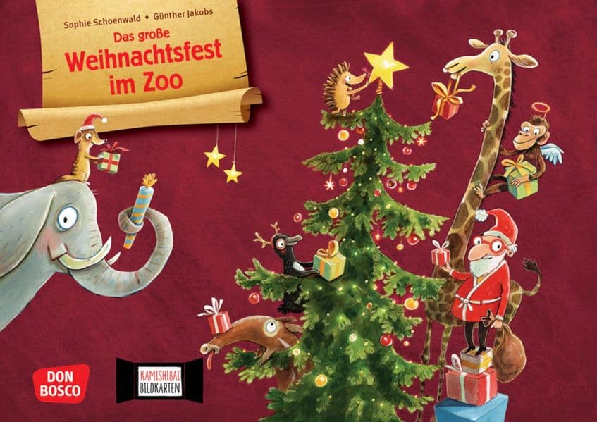 Das große Weihnachtsfest im Zoo. Kamishibai Bildkartenset