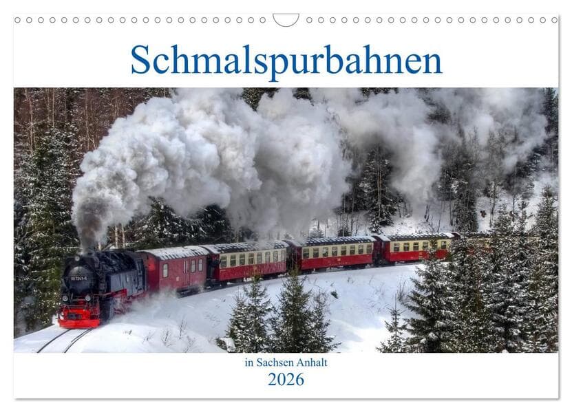 Schmalspurbahnen in Sachsen Anhalt (Wandkalender 2026 DIN A3 quer), CALVENDO Monatskalender