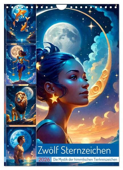 Zwölf Sternzeichen (Wandkalender 2026 DIN A4 hoch), CALVENDO Monatskalender