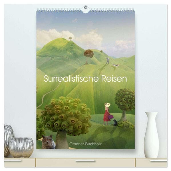 Surrealistische Reisen (hochwertiger Premium Wandkalender 2026 DIN A2 hoch), Kunstdruck in Hochglanz