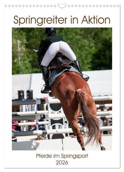 Springreiter in Aktion (Wandkalender 2026 DIN A3 hoch), CALVENDO Monatskalender