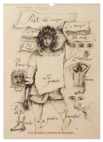 Italienisch Lernen in Bildern (Wandkalender 2026 DIN A3 hoch), CALVENDO Monatskalender