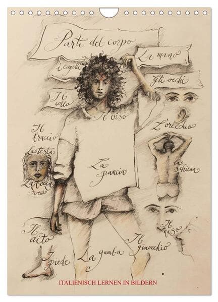 Italienisch Lernen in Bildern (Wandkalender 2026 DIN A4 hoch), CALVENDO Monatskalender
