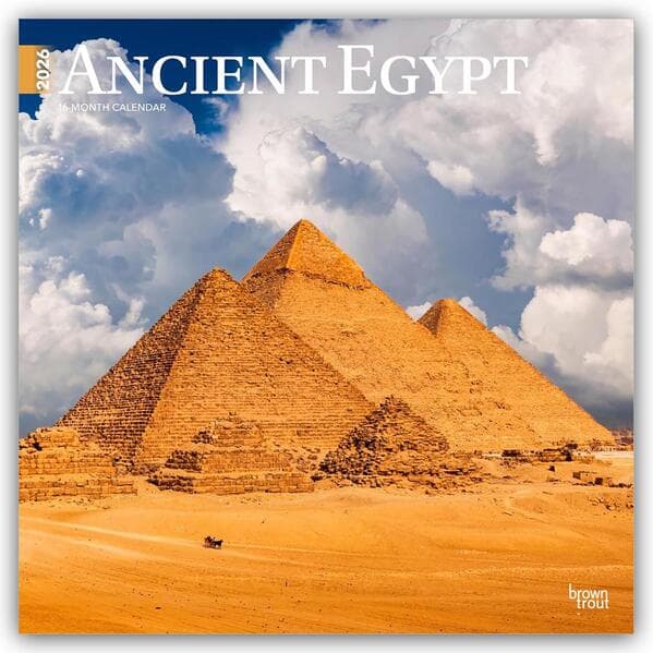 Ancient Egypt 2026 12 X 24 Inch (Hanging) Monthly Square Wall Calendar Plastic-Free
