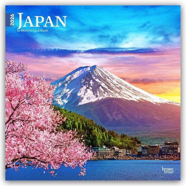 Japan 2026 12 X 24 Inch (Hanging) Monthly Square Wall Calendar Plastic-Free