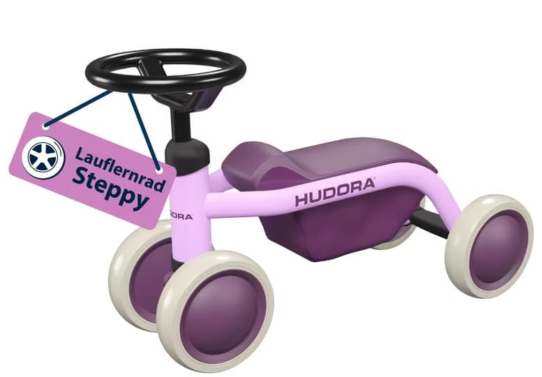 HUDORA 10916 - Laufrad Steppy 6" lavender, Lauflernrad für Kinder von 73-80 cm, Sitzhöhe: 22,5 cm