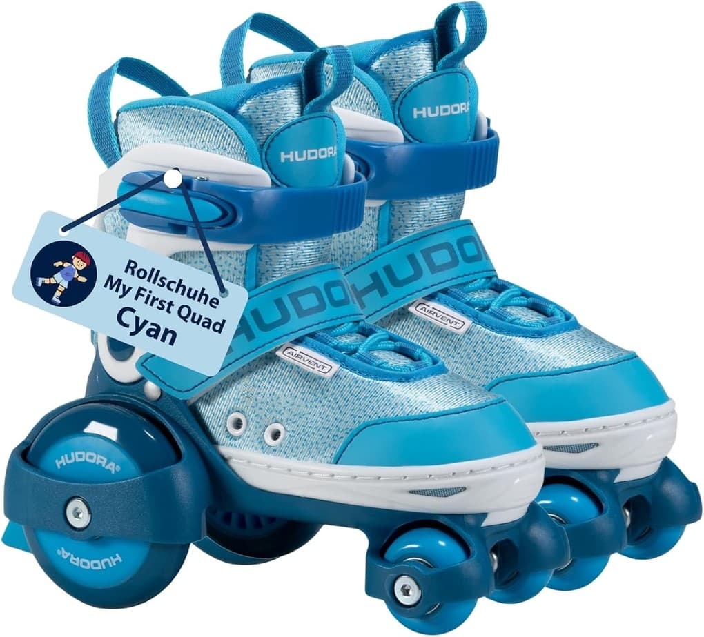 HUDORA 22064 - Rollschuh My First Quad, cyan, Gr. 30-33