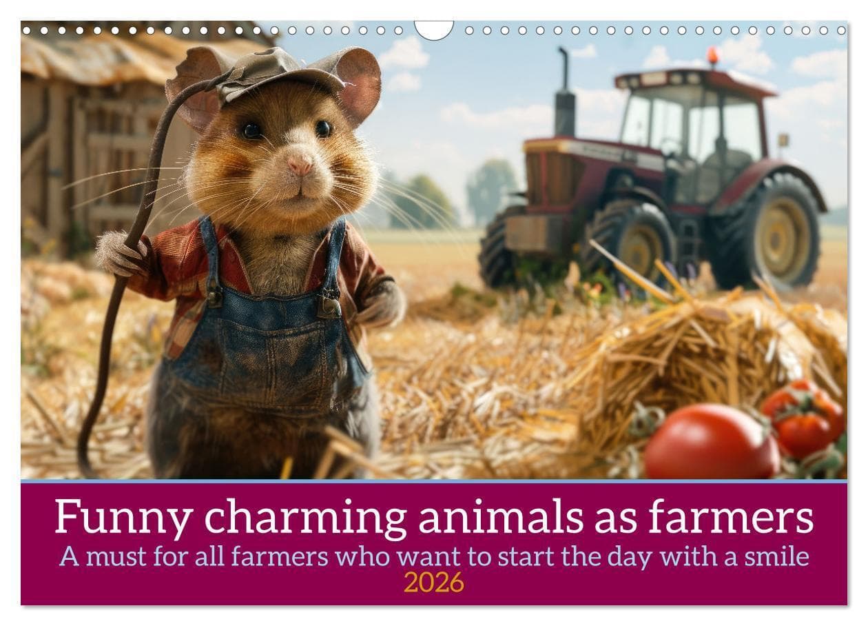 Funny charming animals as farmers (Wall Calendar 2026 DIN A3 landscape), CALVENDO 12 Month Wall Calendar