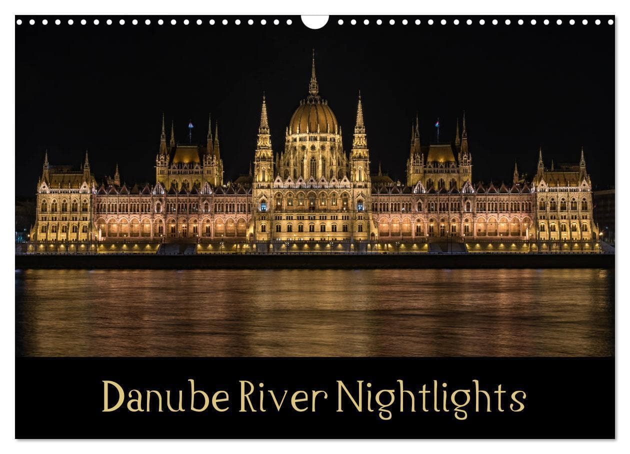 Danube River Nightlights (Wall Calendar 2026 DIN A3 landscape), CALVENDO 12 Month Wall Calendar