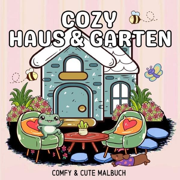 Cozy Malbuch Haus und Garten Cute und Comfy - Malbuch für Erwachsene