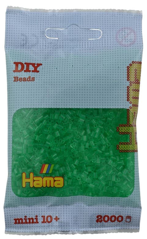 Hama - Mini-Perl. 2000 Stück transparent/grün