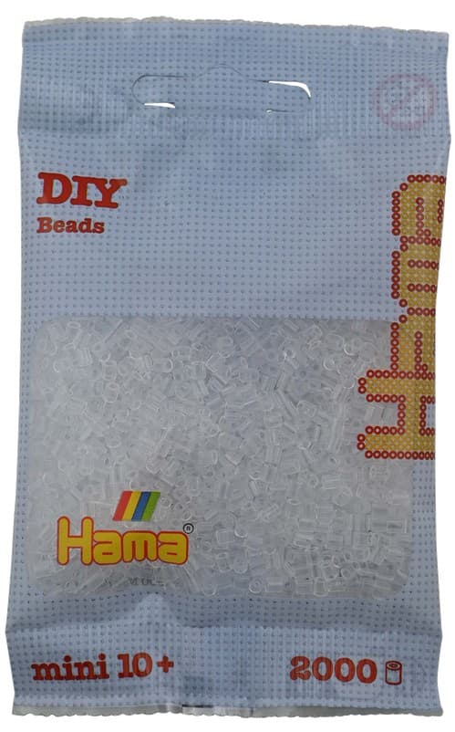 Hama - Mini-Perlen 2000 Stück transparent/weiß