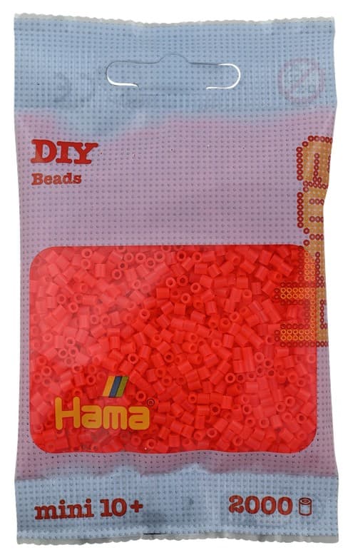 Hama - Mini-Perlen 2000 Stück neon-rot