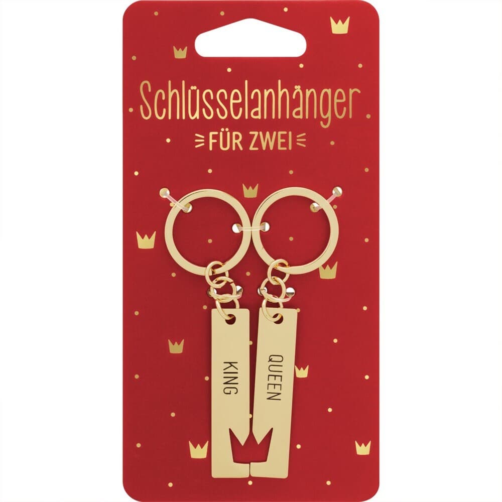 Paar-Schlüsselanhänger "King, Queen"