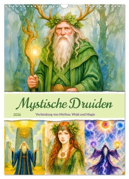 Mystische Druiden - Verbindung von Mythos, Natur und Magie (Wandkalender 2026 DIN A3 hoch), CALVENDO Monatskalender