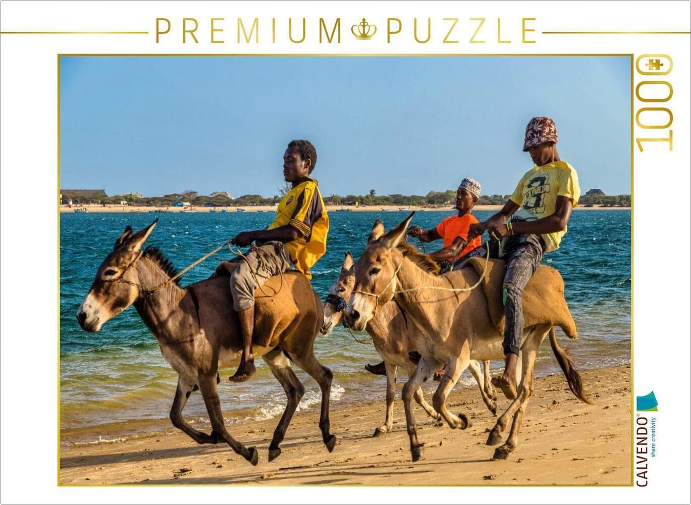 CALVENDO Puzzle Training für das jährliche Eselrennen | 1000 Teile Lege-Größe 64x48cm Foto-Puzzle für glückliche Stunden