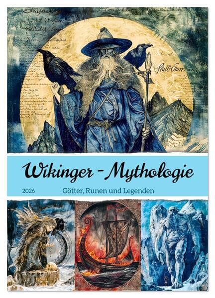 Wikinger - Mythologie - Götter, Runen und Legenden (Wandkalender 2026 DIN A2 hoch), CALVENDO Monatskalender