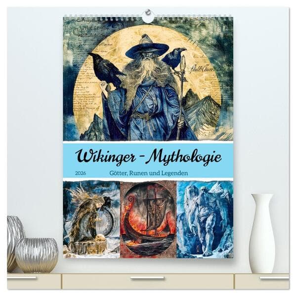 Wikinger - Mythologie - Götter, Runen und Legenden (hochwertiger Premium Wandkalender 2026 DIN A2 hoch), Kunstdruck in Hochglanz