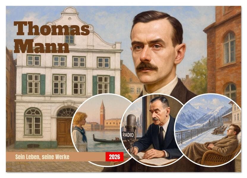 Thomas Mann. Sein Leben, seine Werke (Wandkalender 2026 DIN A4 quer), CALVENDO Monatskalender