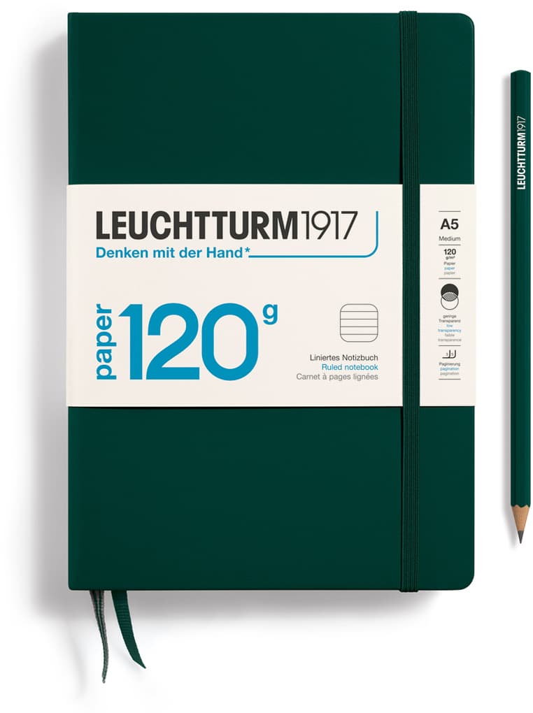 Notizbuch Medium (A5), EDITION 120, Hardcover, 203 num. Seiten, Forest Green, liniert