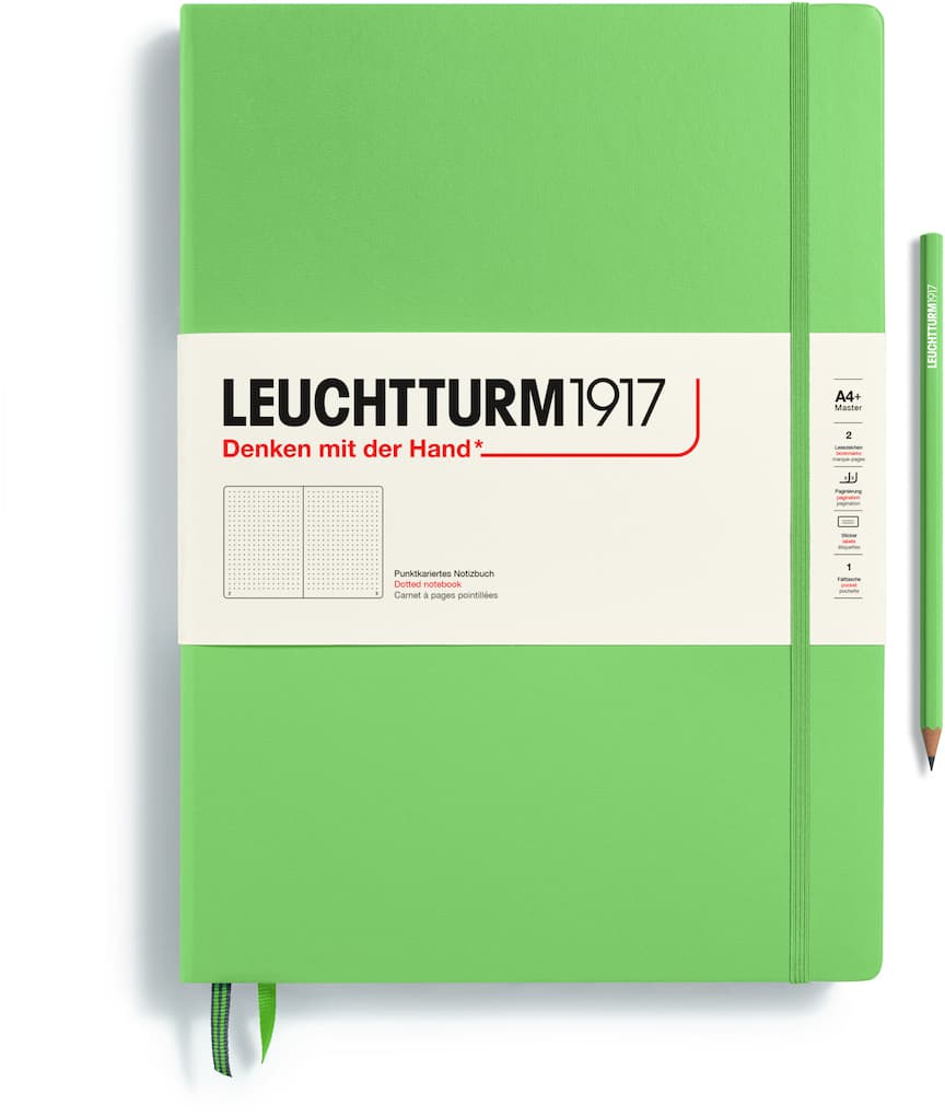 Notizbuch Master Classic (A4+), Hardcover, 235 nummerierte Seiten, Salbei, Dotted