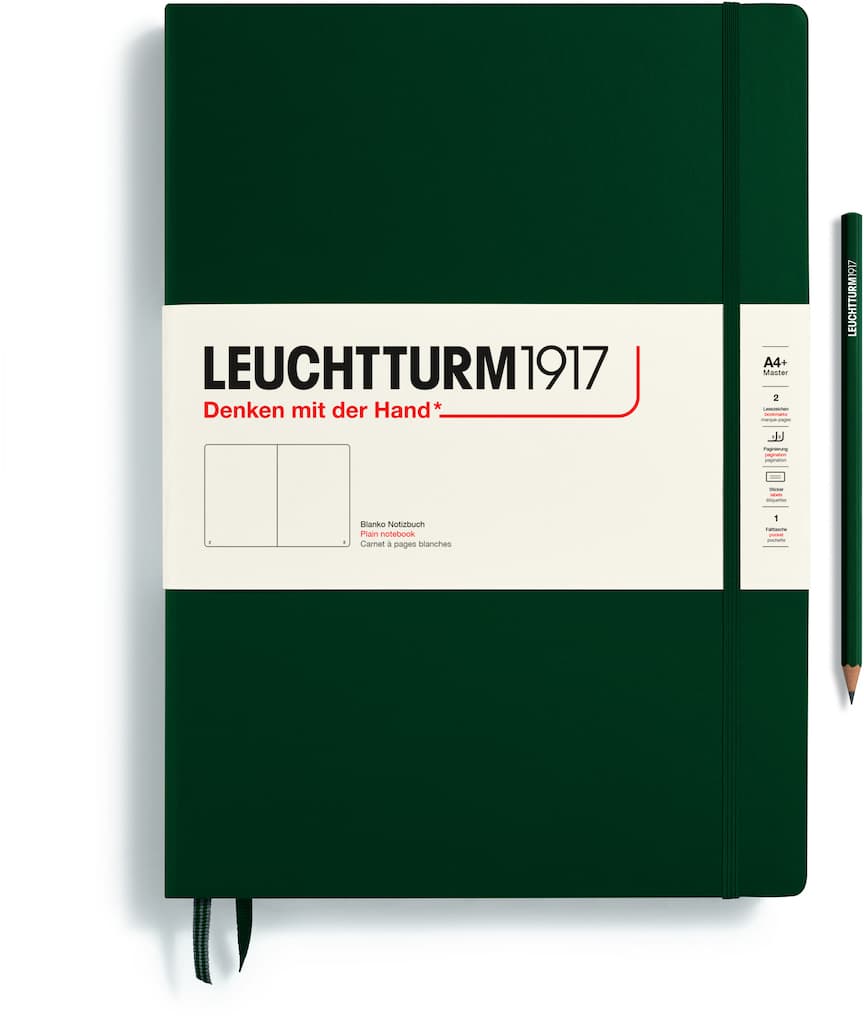 Notizbuch Master Classic (A4+), Hardcover, 235 nummerierte Seiten, Forest Green, Blanko