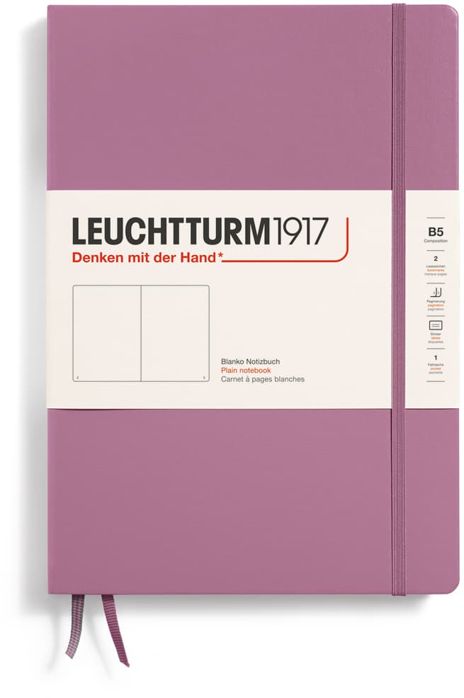 Notizbuch Composition (B5), Hardcover, 219 nummerierte Seiten, Dusty Rose, Blanko