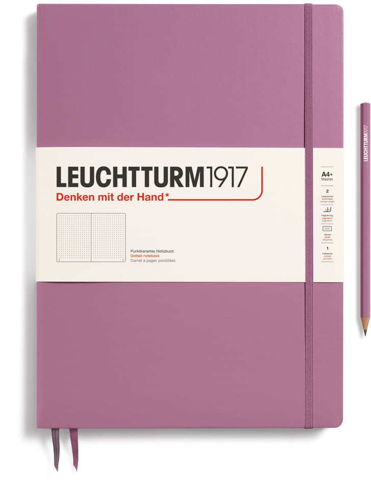Notizbuch Master Slim (A4+), Hardcover, 123 nummerierte Seiten, Dusty Rose, Dotted