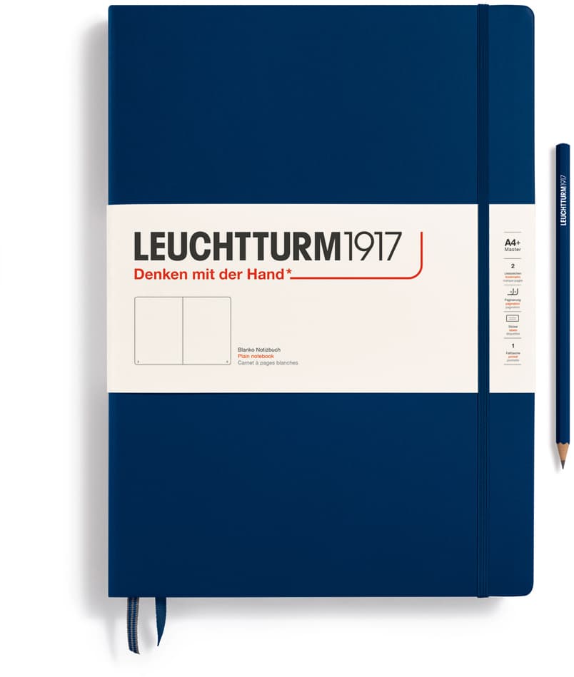 Notizbuch Master Classic (A4+), Hardcover, 235 nummerierte Seiten, Marine, Blanko