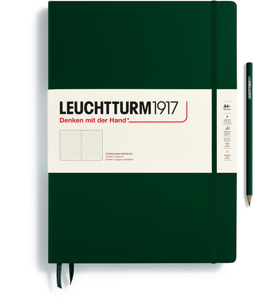 Notizbuch Master Classic (A4+), Hardcover, 235 nummerierte Seiten, Forest Green, Dotted