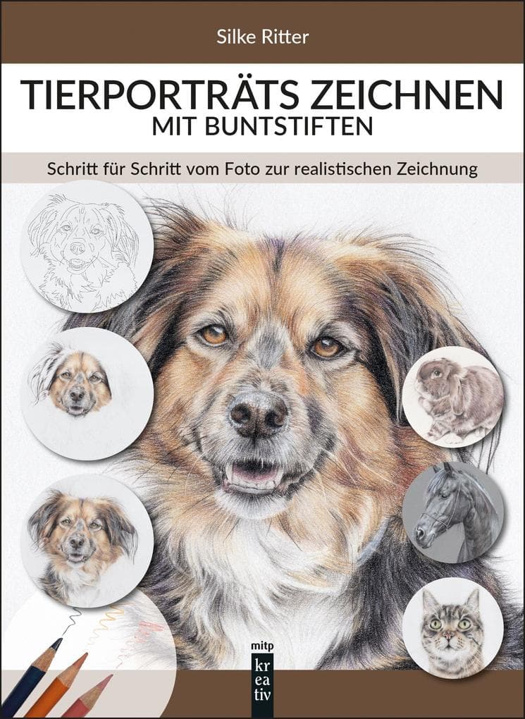 Tierporträts zeichnen mit Buntstiften