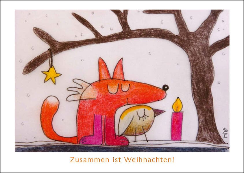 Miri - Zusammen ist Weihnachten! - Briefkarte ohne Umschlag