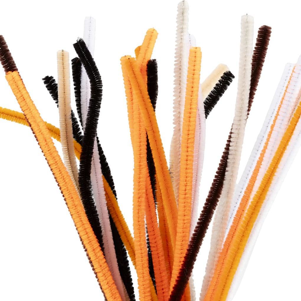 Creativ Company Chenilledraht, L 30 cm, Dicke 6 mm, Halloween Farben, 25 Stk sortiert