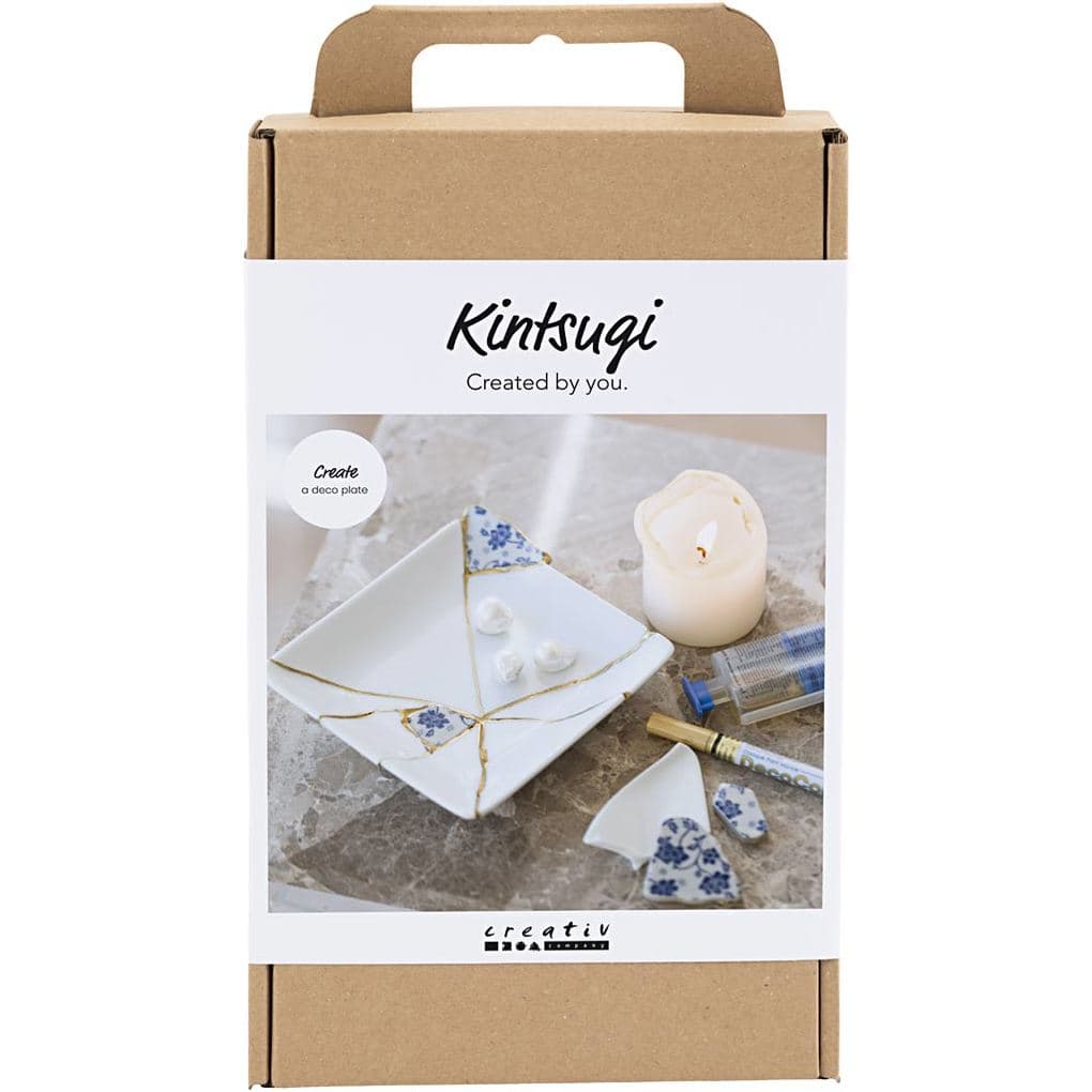 Creativ Company Kreativ Set Kintsugi, Schale, Blau, Gold, Weiß