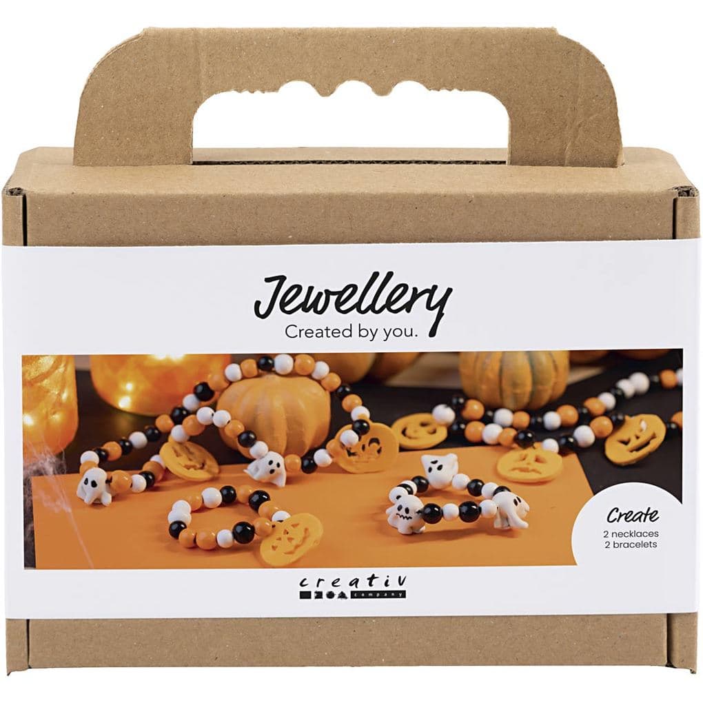 Creativ Company Mini Kreativ Set Schmuck, Halskette und Armband, Halloween Farben