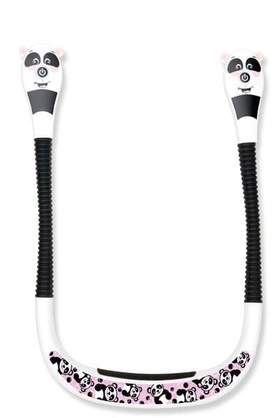 Neklite Pals (Panda) Premium Duo-Leselicht zum Umhängen - wiederaufladbar - mit vielen Einstellungen