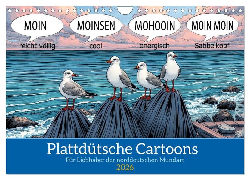 Plattdütsche Cartoons (Wandkalender 2026 DIN A4 quer), CALVENDO Monatskalender
