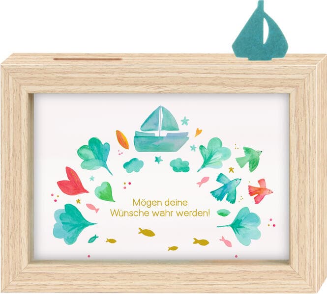 Bilderrahmen-Spardose - Mögen deine Wünsche wahr werden!